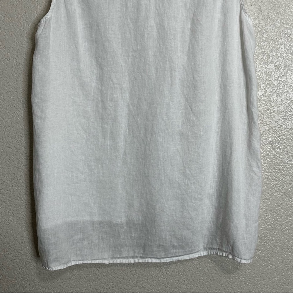 Jones New York 100% Linen White Sleeveless Button Down Tunic Top, Size XL - Picture 8 of 11